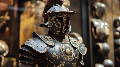 Antique Armor with Gold Inlay