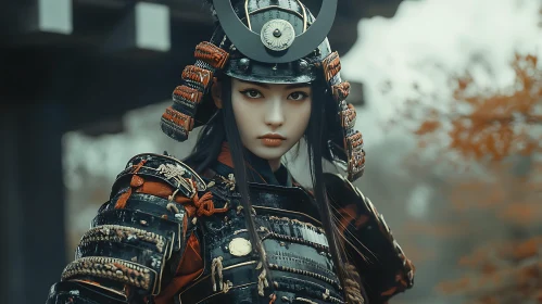 Female Samurai in Traditional Armor