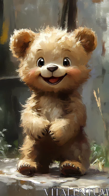 Charming Furry Bear Artwork AI Image