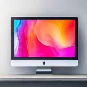 Contemporary Desktop Display with Colorful Background