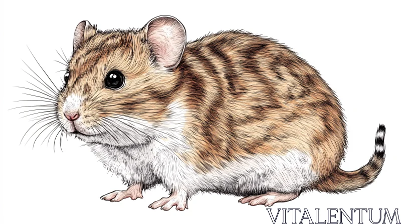 Illustration of a Cute Hamster AI Image