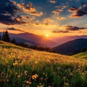 Sunset Over Mountain Meadow