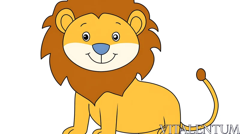 AI ART Cute Lion Cartoon