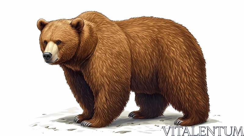 Brown Bear Illustration AI Image