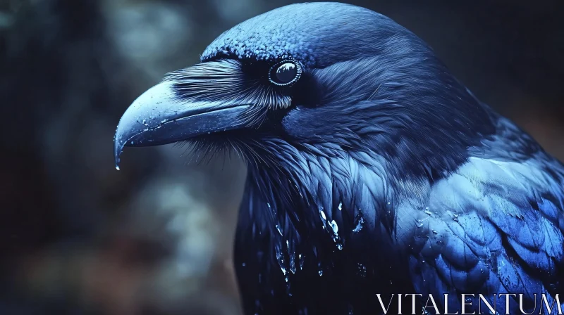 Raven Close-Up - Dark Bird Portrait AI Image