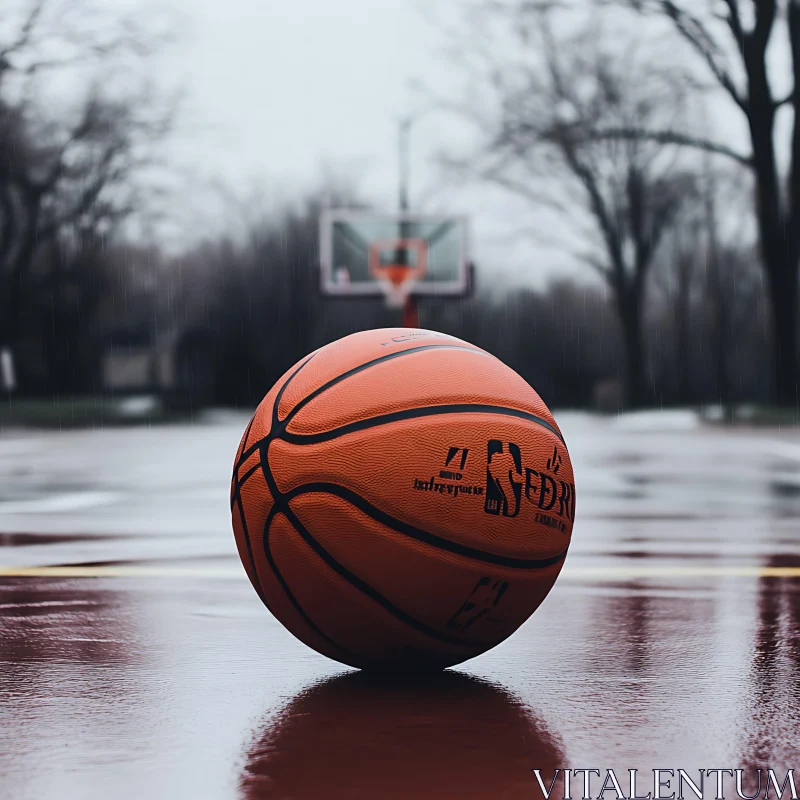 Basketball in the Rain AI Image