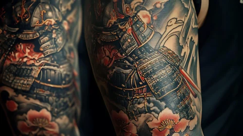 Intricate Samurai Tattoo Sleeve Design