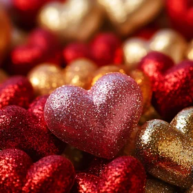 Red and Gold Glitter Hearts