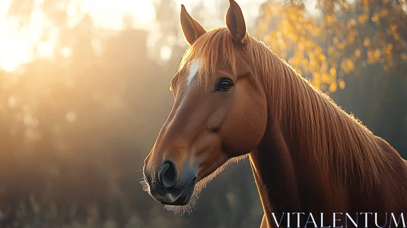 Majestic Horse in Golden Light AI Image