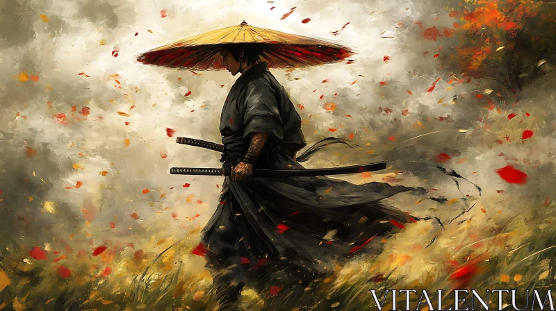 AI ART Samurai in Autumnal Hues