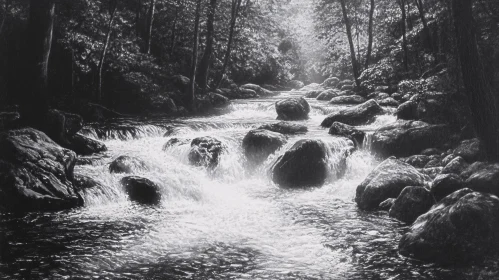 Tranquil Forest River Scene