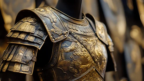 Ornate Bronze Colored Metal Armor