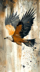 Eagle in Flight Splatter Art