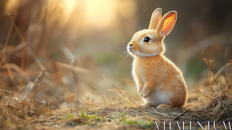 Golden Hour Bunny AI Image