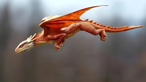 Soaring Red Dragon: A Fantasy Creature