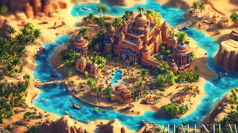 Tropical Island Palace AI Image