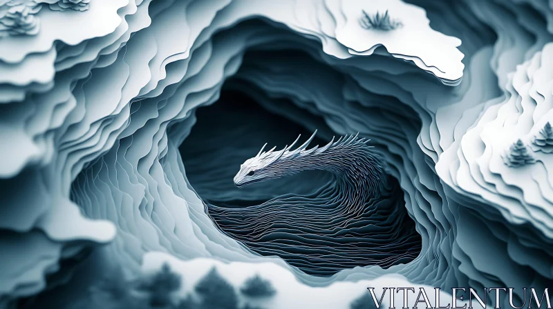 AI ART Dragon in Ice Cave