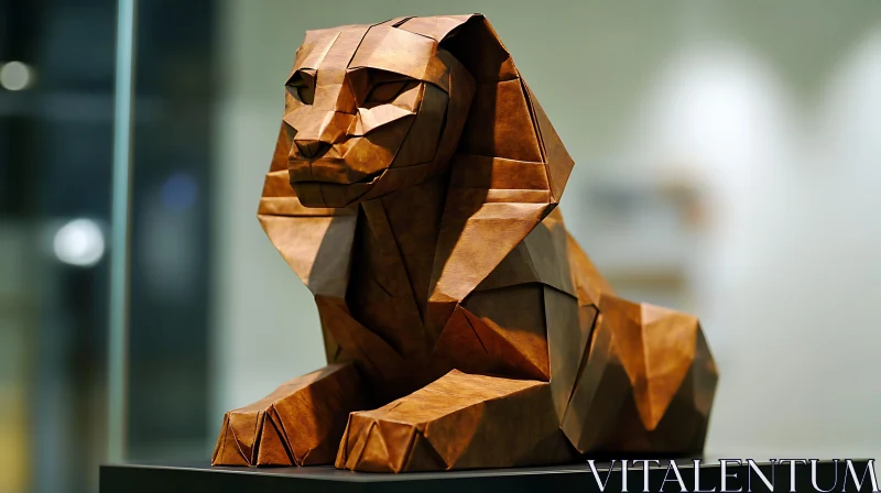 Geometric Paper Lion AI Image