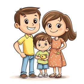 Wholesome Family Cartoon Art
