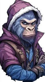 Stylish Gorilla Character Illustration