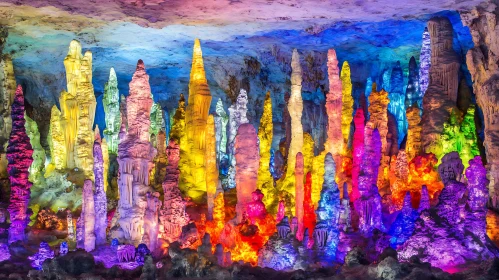 Spectacular Cave with Colorful Rock Formations