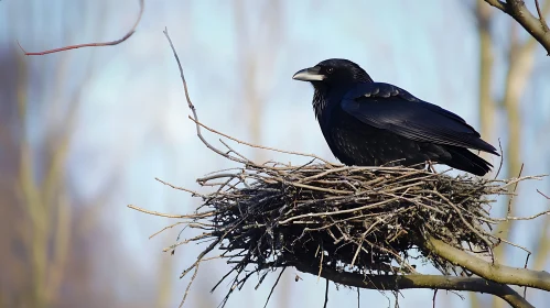 Raven in Nest