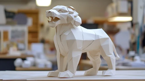 Abstract Lion Papercraft