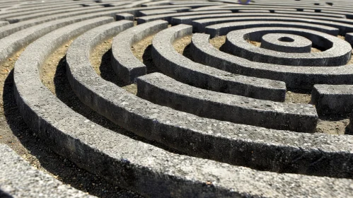 Enigmatic Stone Labyrinth in a Park | Captivating Abstract Photography