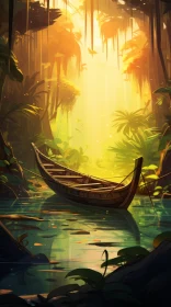 Mysterious Jungle Boat: Captivating Concept Art