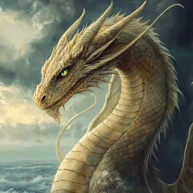 Serene Dragon by the Ocean