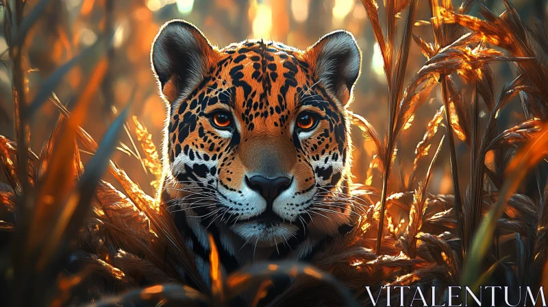 Jaguar in Jungle Light AI Image