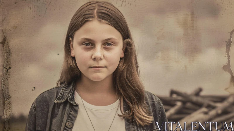 AI ART Greta Thunberg Portrait - Symbol of Youth Activism