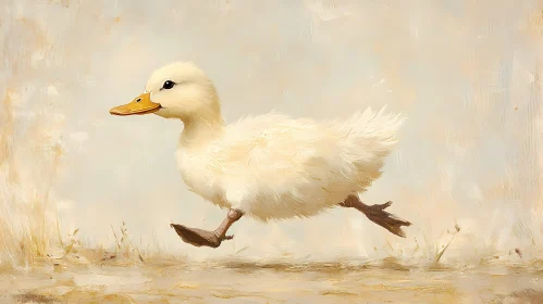 Artistic Duckling in Movement