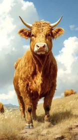 Sunlit Cow in Scenic Pasture