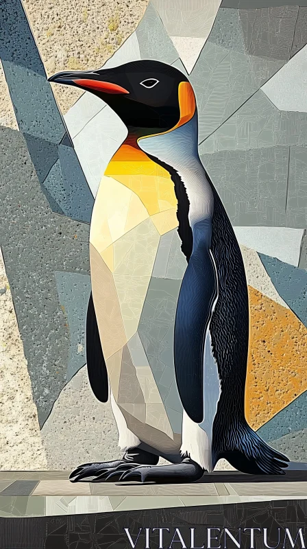 Modern Mosaic Penguin Design AI Image