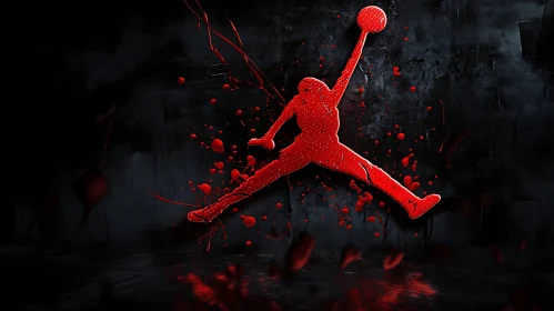 Crimson Leap on Dark Canvas