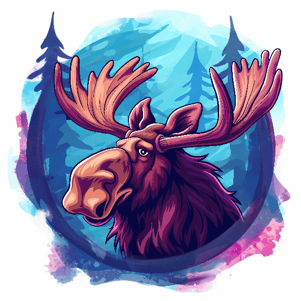 POD Design Vivid Moose in Forest