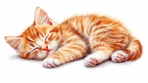 Charming Ginger Kitten Resting