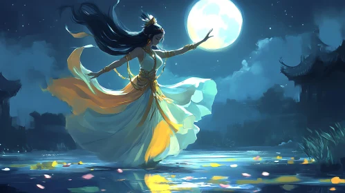 Moonlit Dance of a Woman