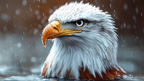 Snow-Covered Eagle Portrait
