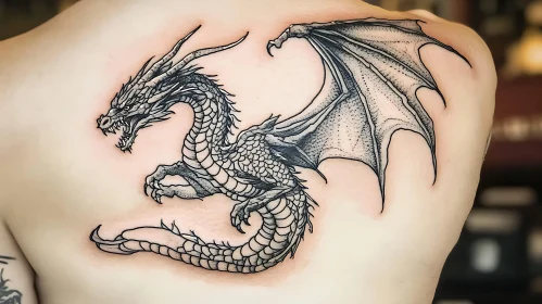 Detailed Dragon Ink Body Art