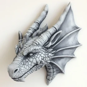 Gray Scale Dragon Wall Decor