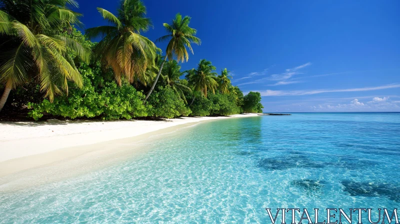 AI ART Idyllic Tropical Beach Scene