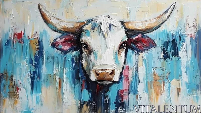 Vivid Abstract Art of a Cow AI Image