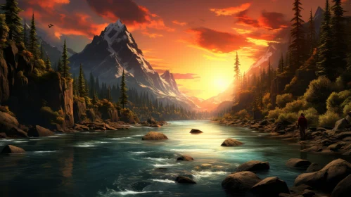 Breathtaking Mountain Range at Sunrise | Hyper-Detailed Artwork
