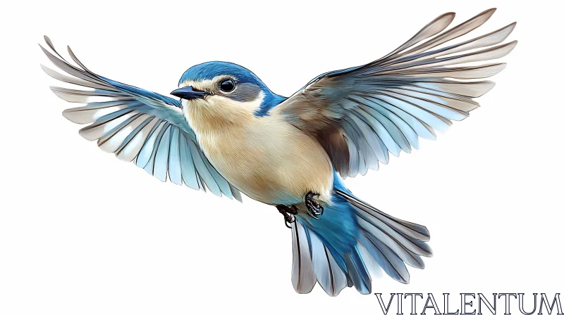 Blue Bird Illustration AI Image