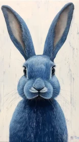 Whimsical Blue Bunny Art