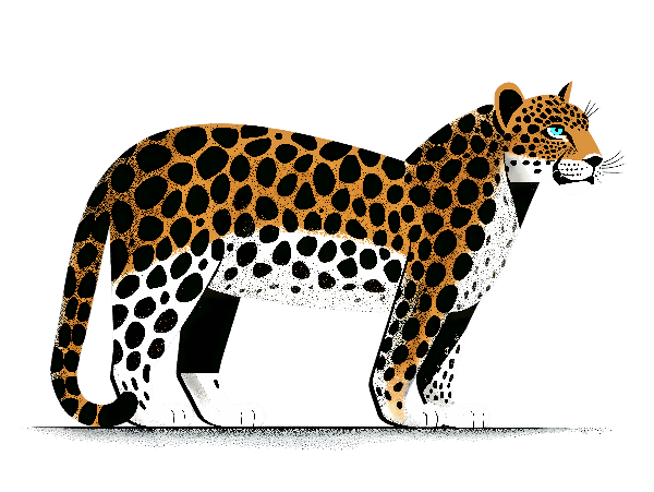 Leopard Illustration T-Shirt Design POD Design