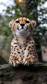 Youthful Cheetah in a Green Habitat