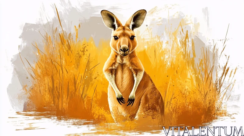 Artistic Kangaroo Scene AI Image